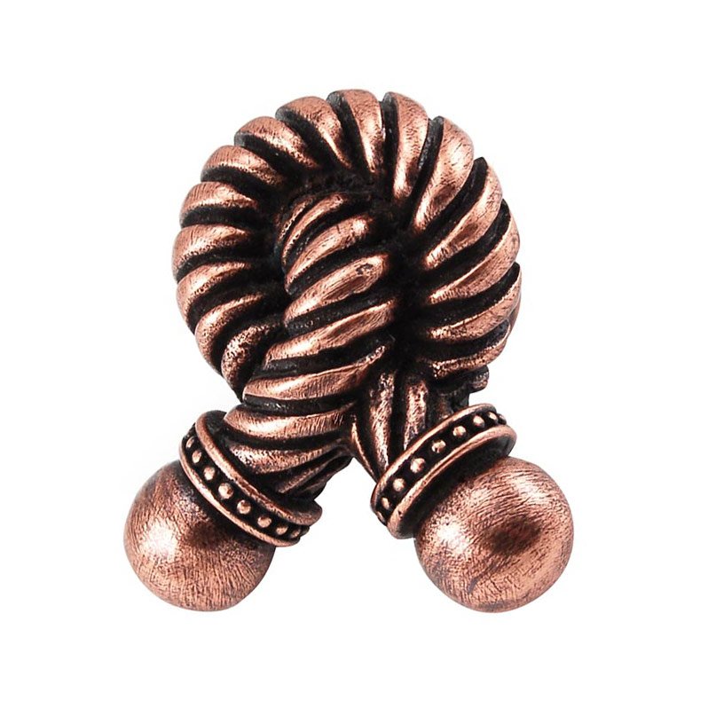 Large Twisted Rope Knob in Antique Copper