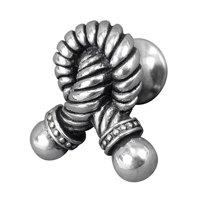 Small Twisted Rope Knob in Vintage Pewter