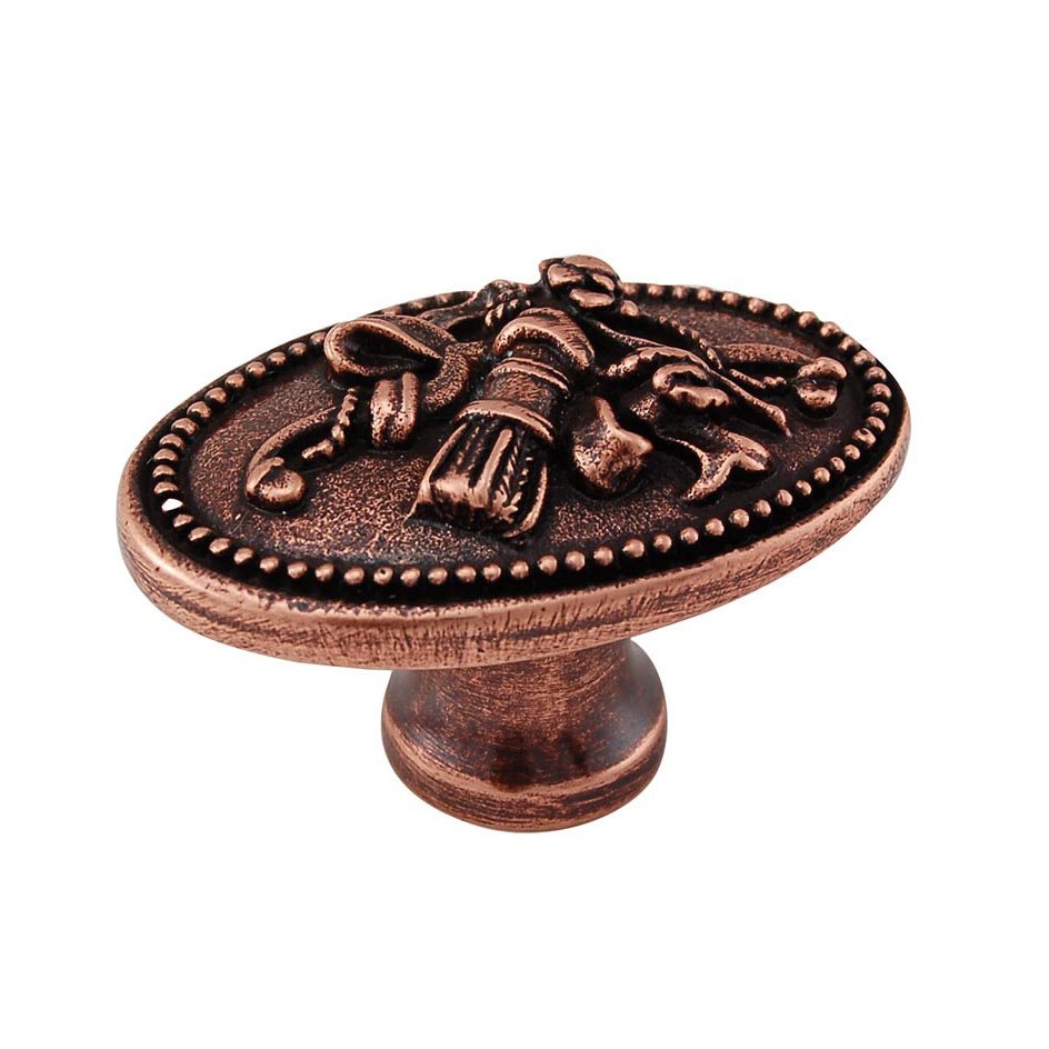 Oval Knob with Small Base in Antique Copper