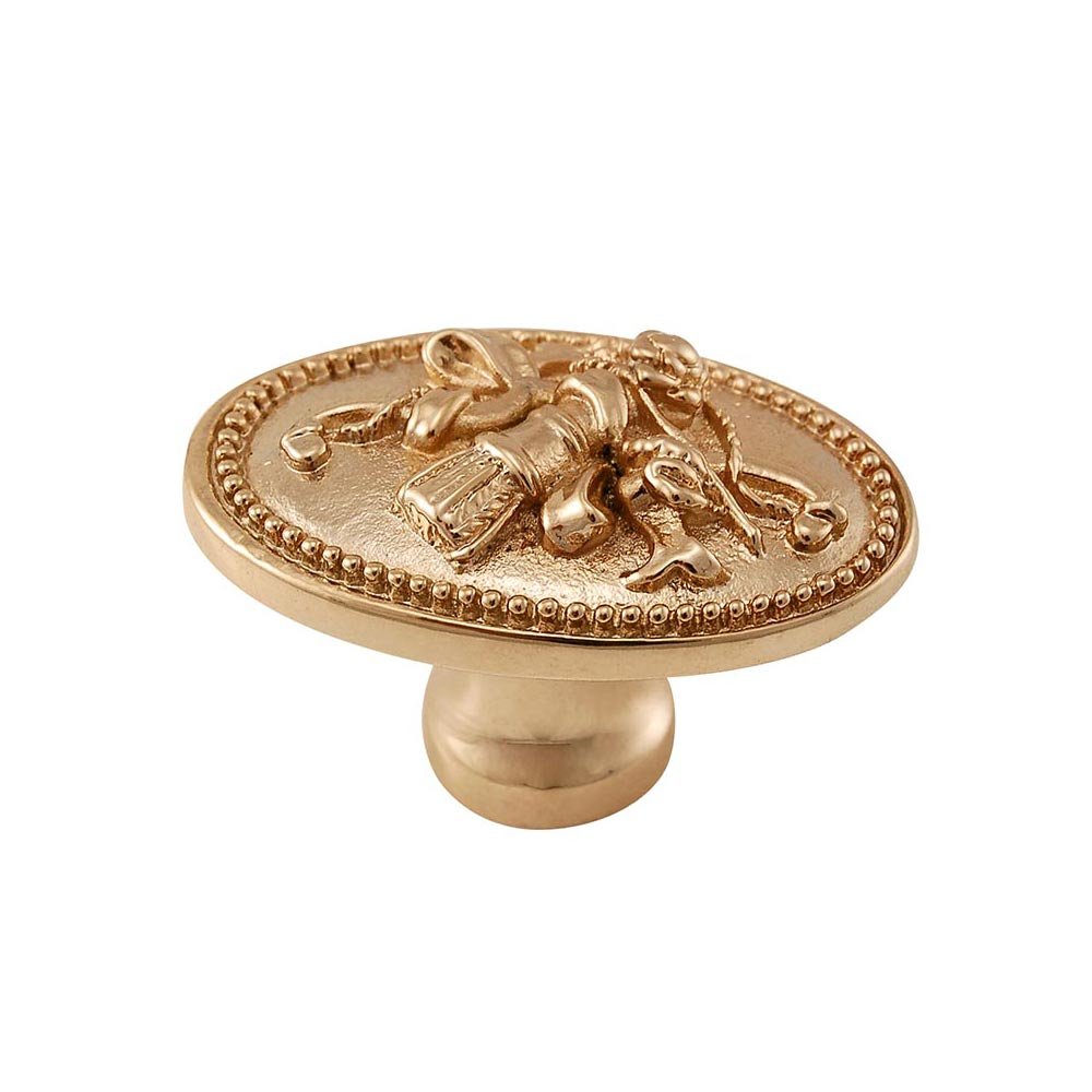Oval Knob with Small Base in Polished Gold
