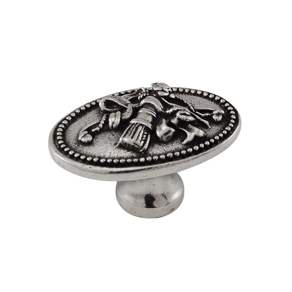 Oval Knob with Small Base in Vintage Pewter