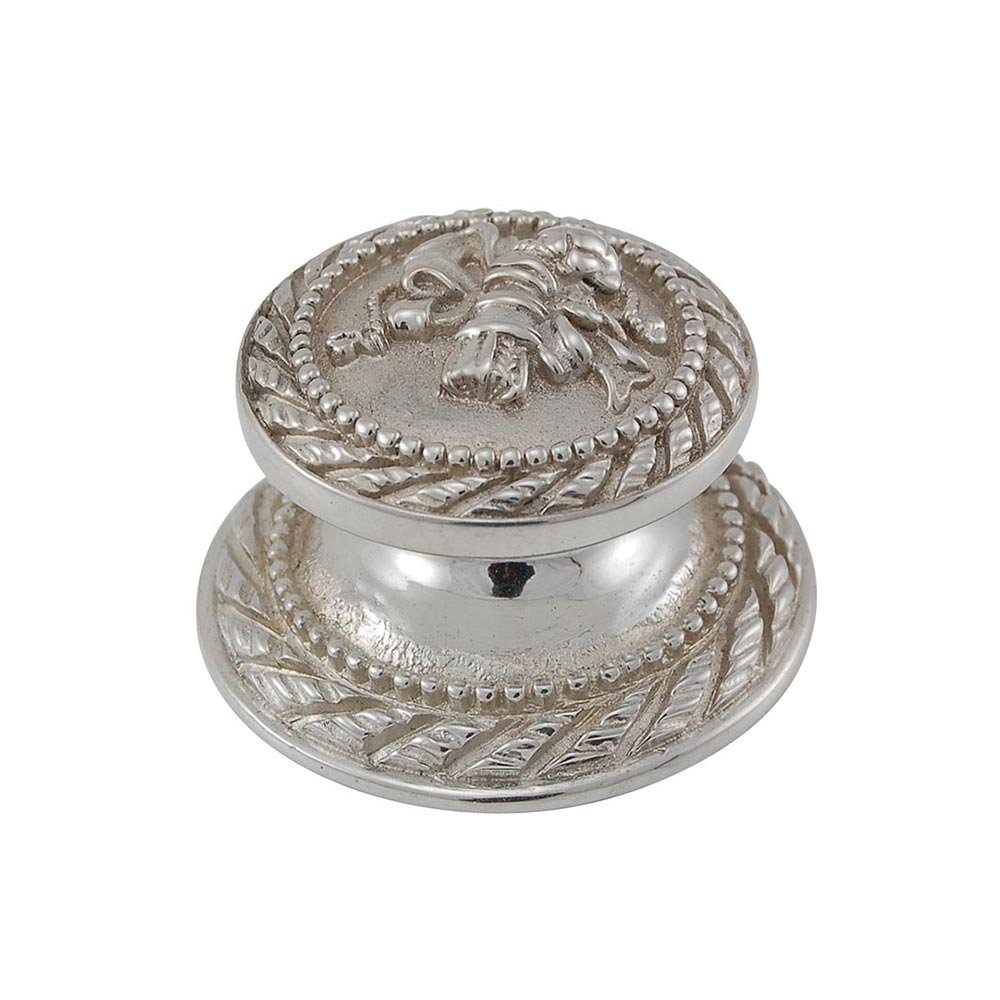 Round Bouquet Knob in Polished Silver