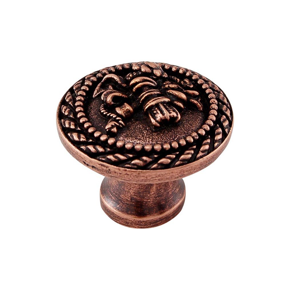 1 1/4" Classical Knob with Small Base in Antique Copper