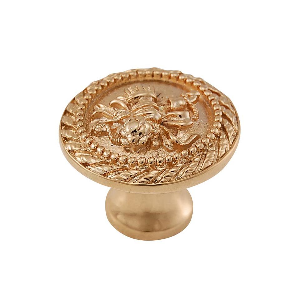 1 1/4" Classical Knob with Small Base in Polished Gold