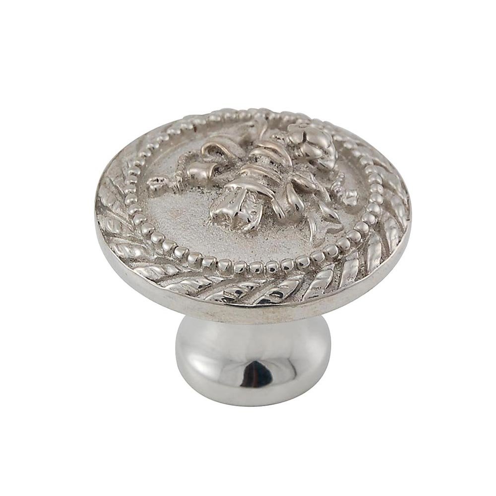 1 1/4" Classical Knob with Small Base in Polished Nickel