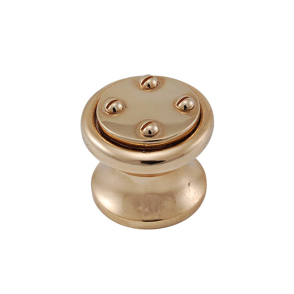 1" Nail Head Knob in Polished Gold