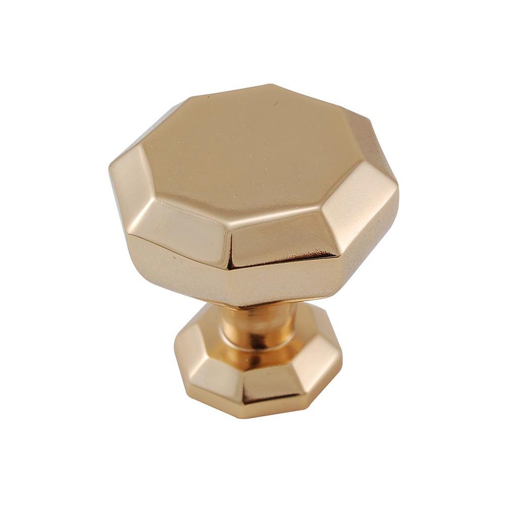 Octagon Large Knob 1 1/4" in Polished Gold