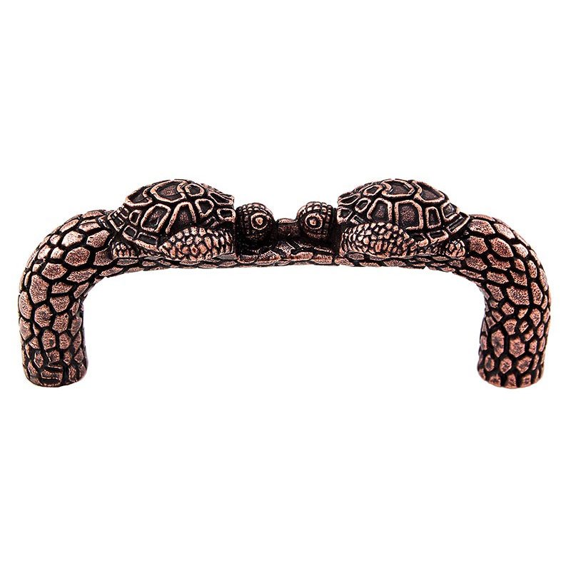 Kissing Turtle Handle - 76mm in Antique Copper