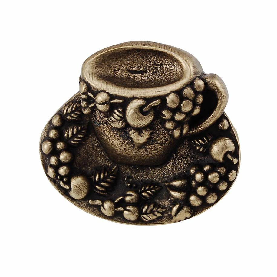 Nature - Teacup Tazza Knob in Antique Brass