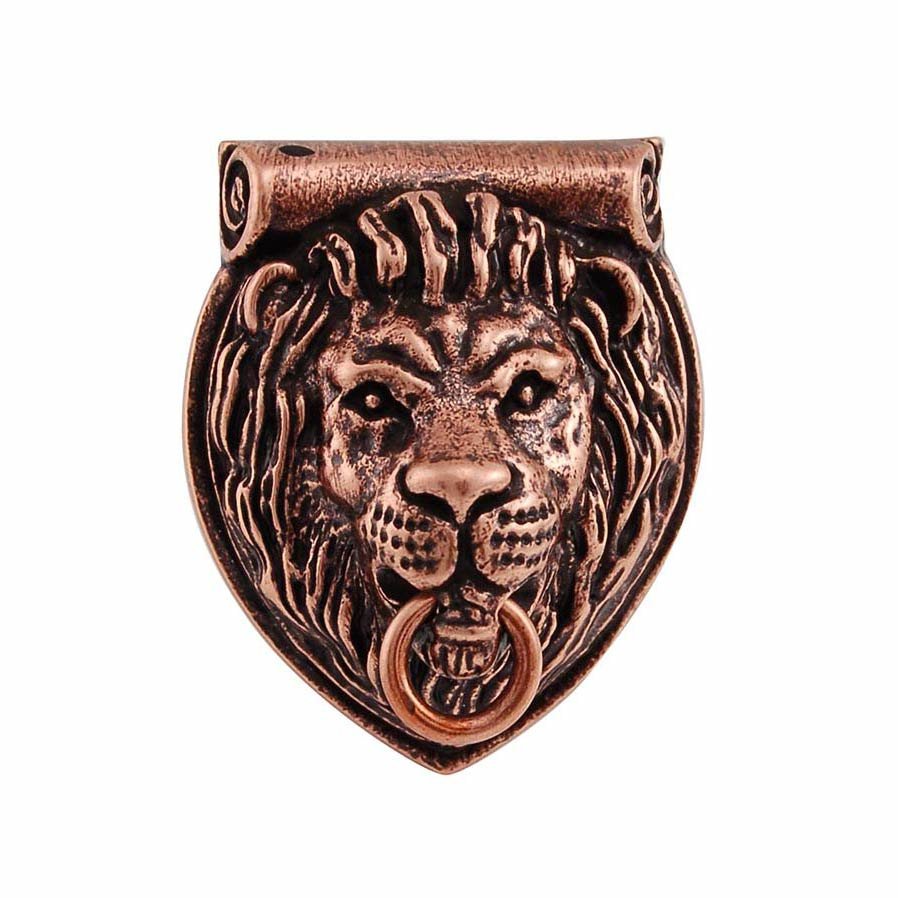 Lion Head Knob in Antique Copper