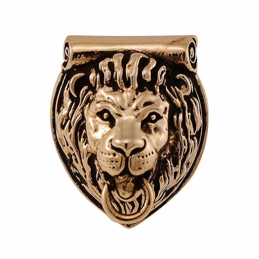 Lion Head Knob in Antique Gold