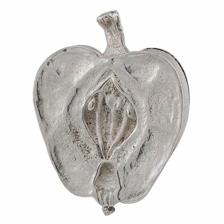 Sliced Apple Knob in Polished Silver