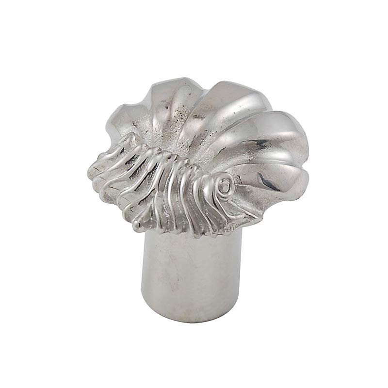 Small Shell Design Knob in Polished Nickel