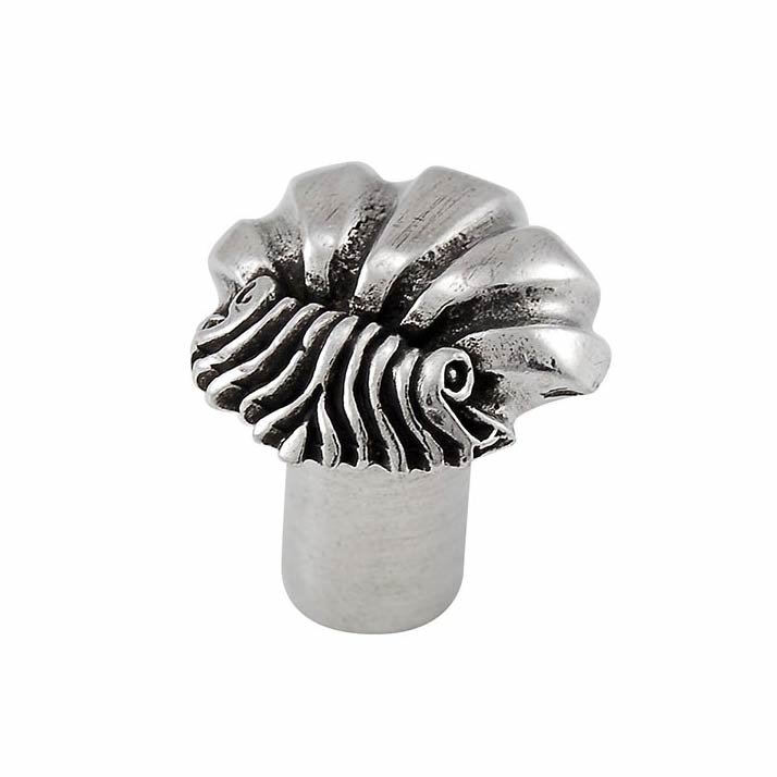 Small Shell Design Knob in Vintage Pewter