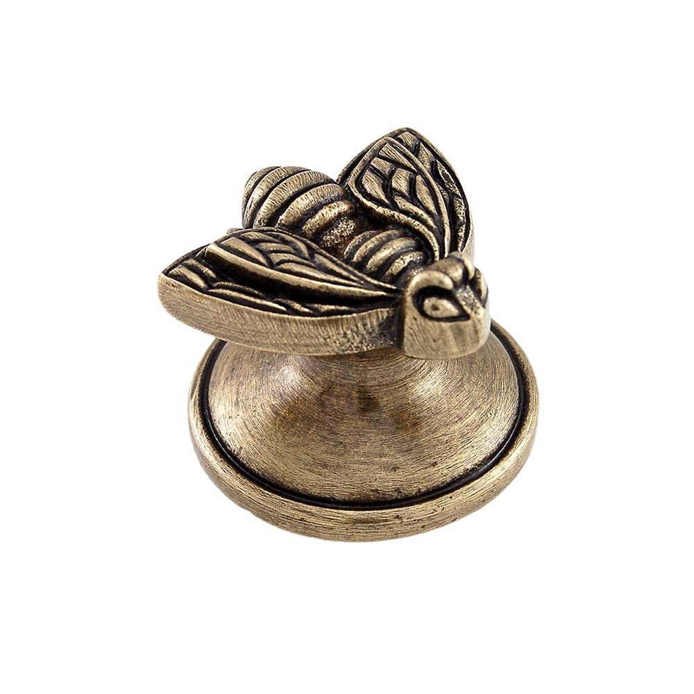 Large Bumble Bee Knob in Antique Brass