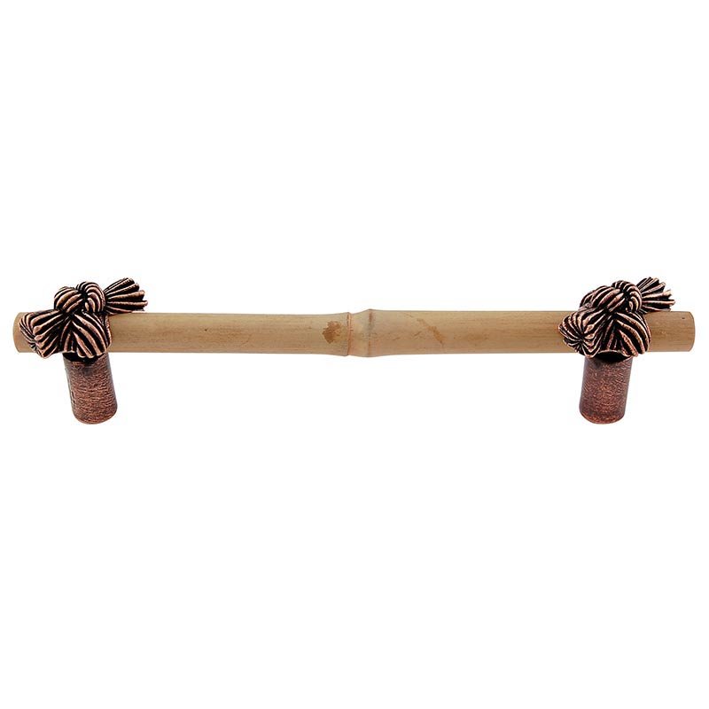 5" Centers Bamboo Knot Pull in Antique Copper