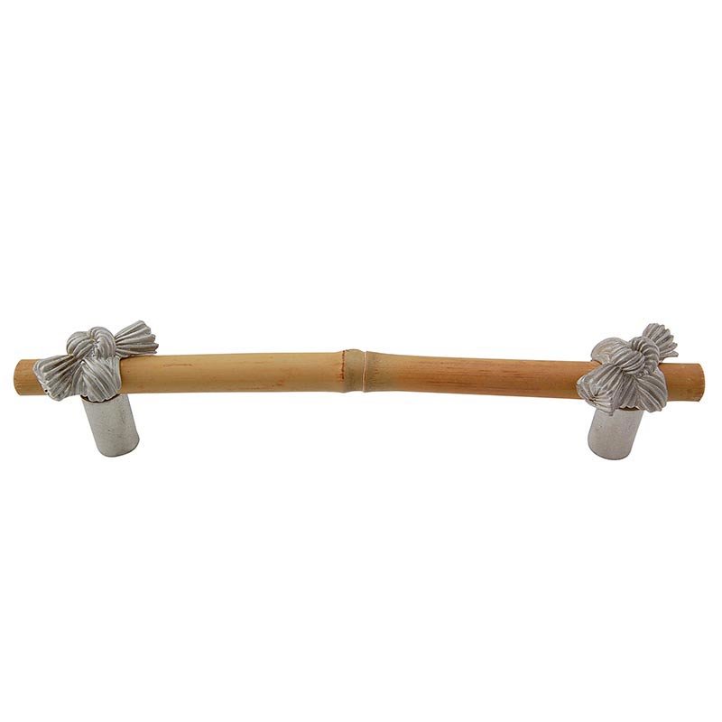 5" Centers Bamboo Knot Pull in Satin Nickel