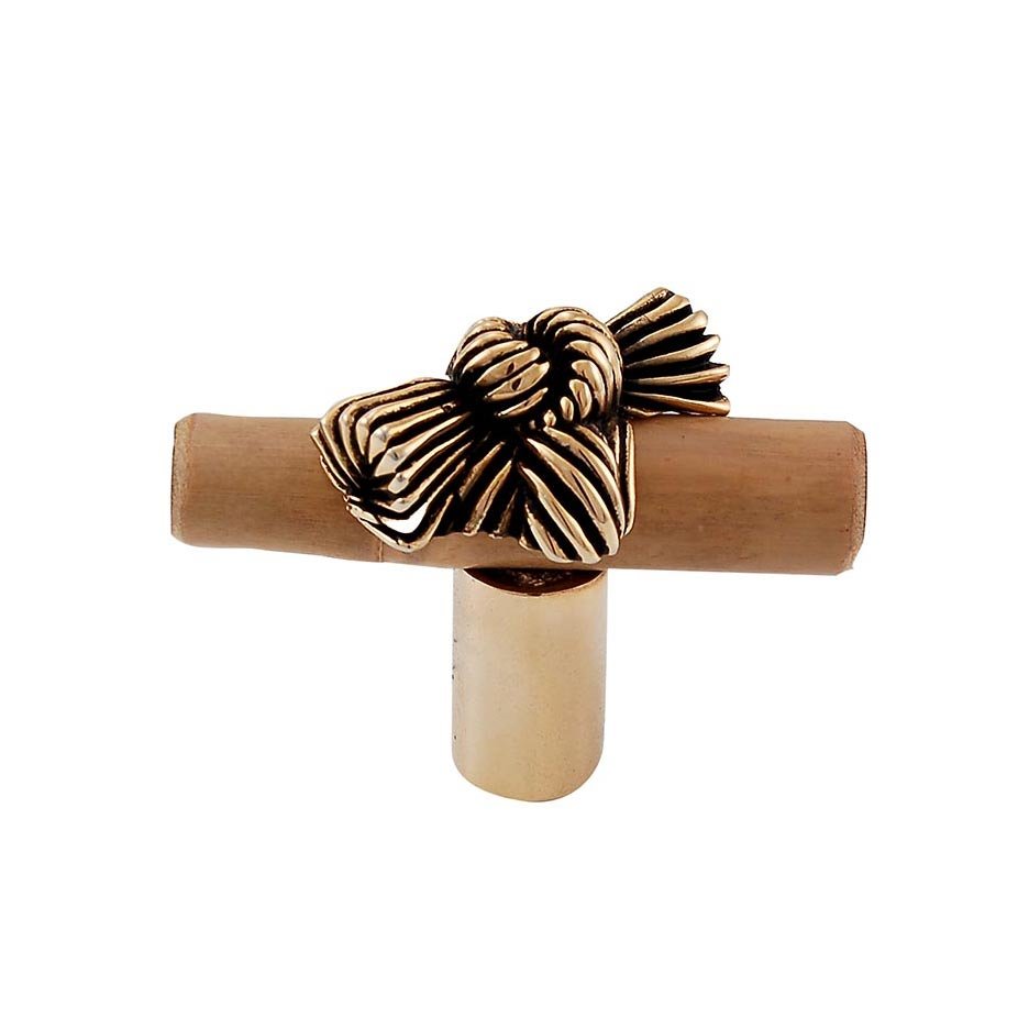 Real Bamboo And Knot Knob in Antique Gold