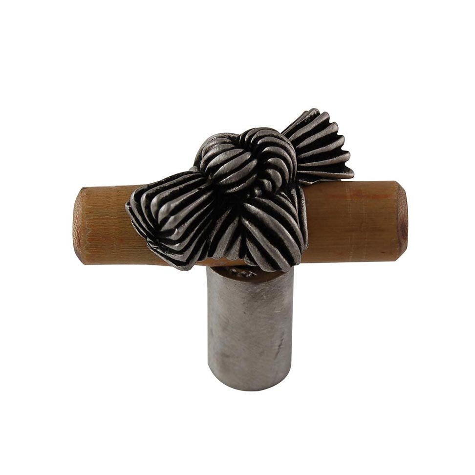 Real Bamboo And Knot Knob in Antique Nickel