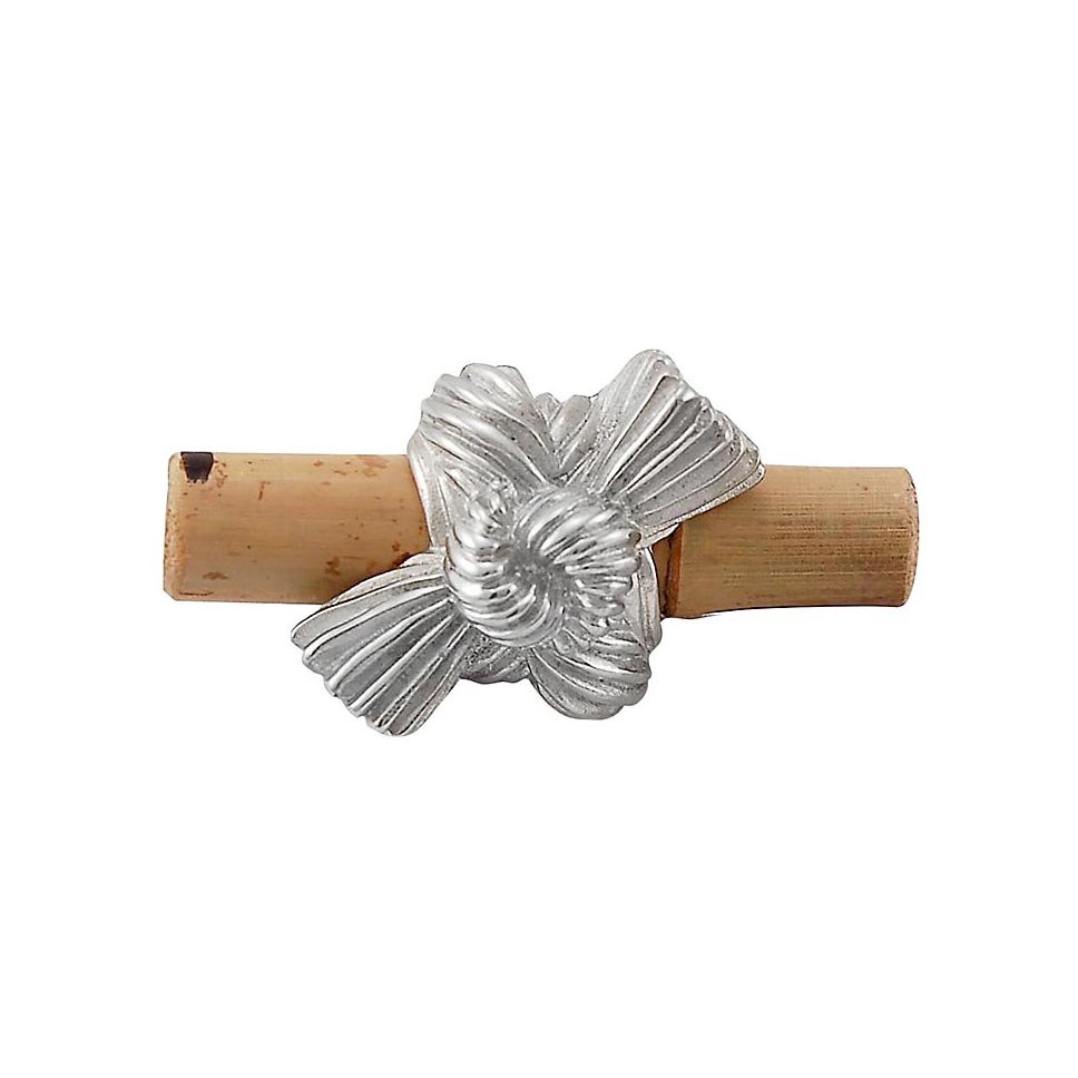 Real Bamboo And Knot Knob in Polished Nickel