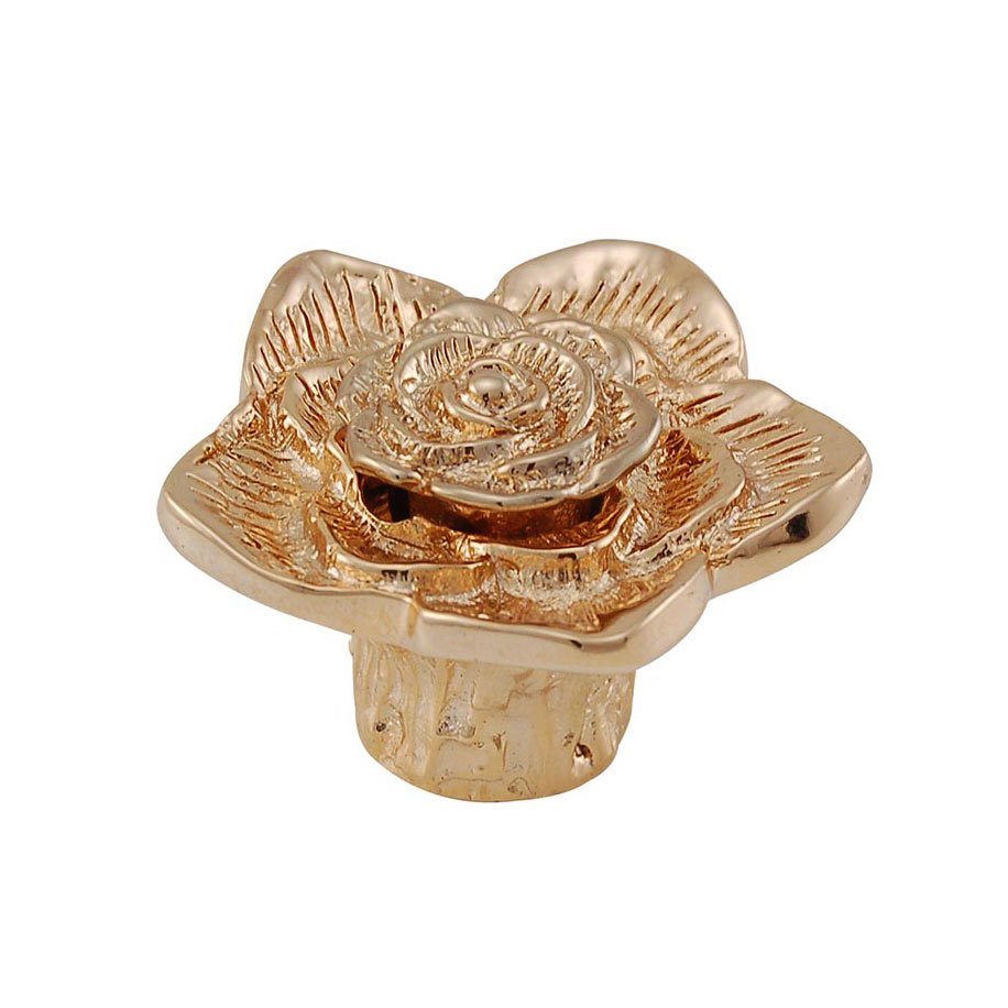 1 1/4" Double Rose Knob with Small Center in Polished Gold