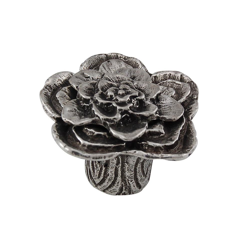 1 1/2" Double Rose Knob with Large Center in Vintage Pewter