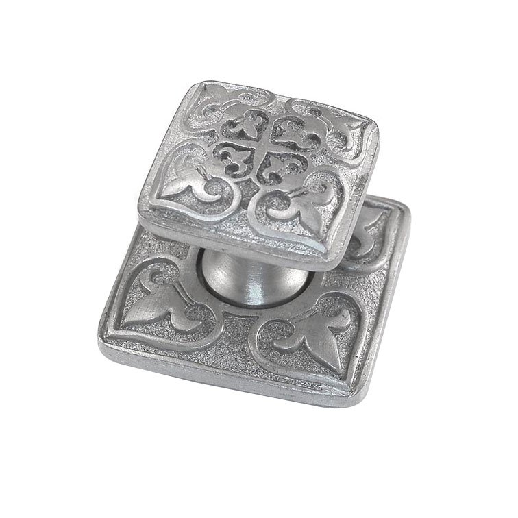 1 5/8" Square Knob with Backplate in Satin Nickel