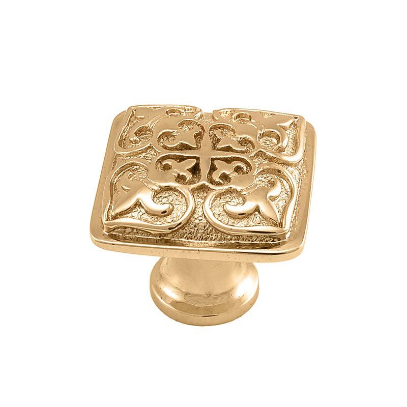 1 1/4" Square Knob in Polished Gold