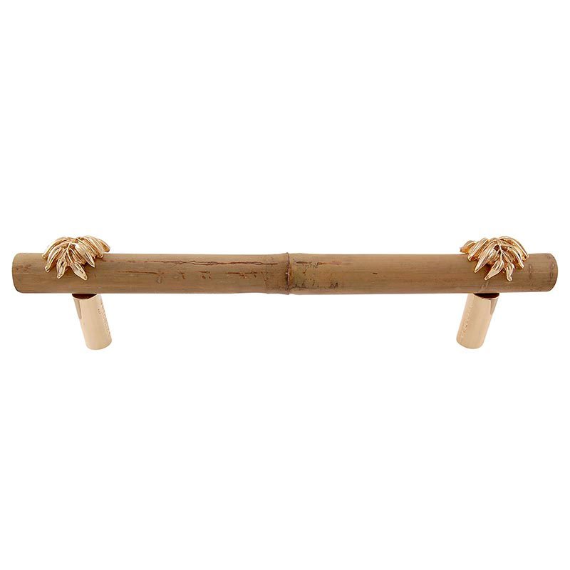 Handle with Bamboo - 9" Centers in Polished Gold