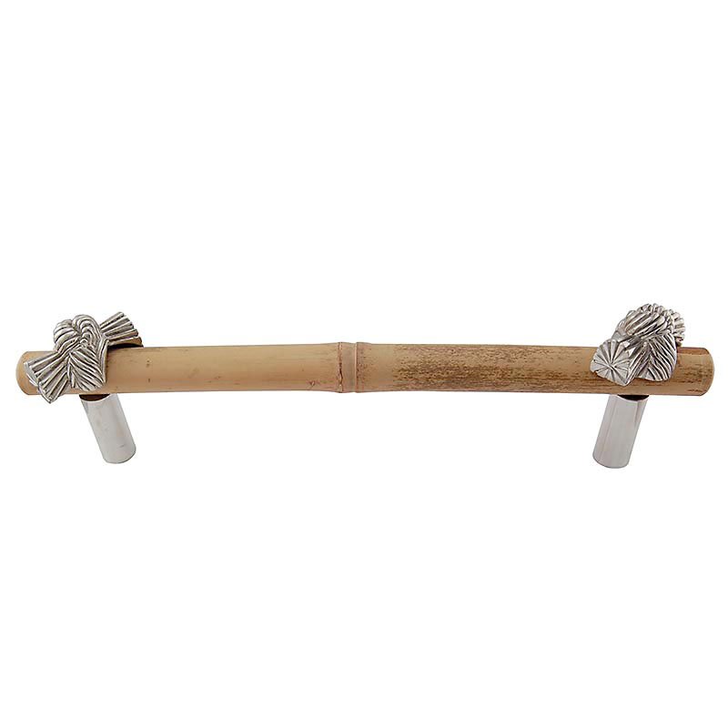 Handle with Bamboo - 9" Centers in Polished Nickel