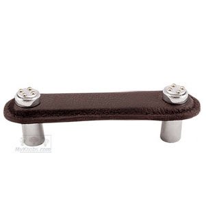 Leather Collection 3" (76mm) Rochetta Pull in Brown Leather in Two Tone