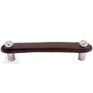 Leather Collection 4" (102mm) Rochetta Pull in Brown Leather in Two Tone