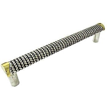 Oversized Subzero Style Pulls Cestino Braided Two-Tone Handle - 9" Centers in Silver And Gold
