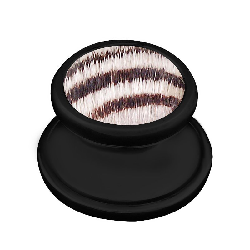 1 1/4" Knob with Insert in Oil Rubbed Bronze with Zebra Fur Insert