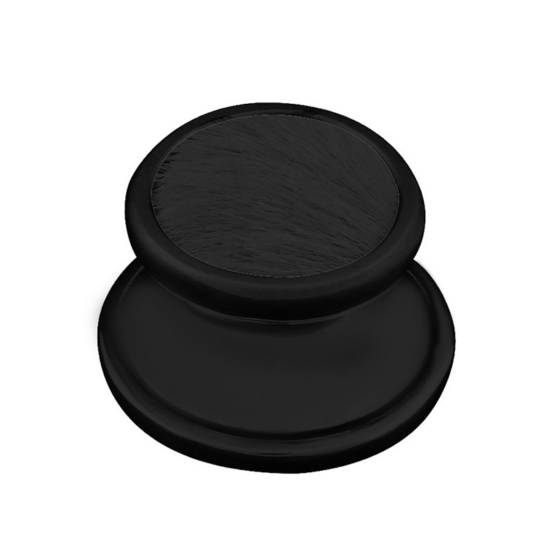 1" Knob with Insert in Oil Rubbed Bronze with Black Fur Insert