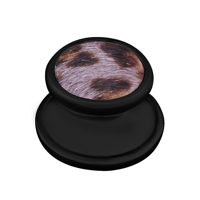 1" Knob with Insert in Oil Rubbed Bronze with Gray Fur Insert