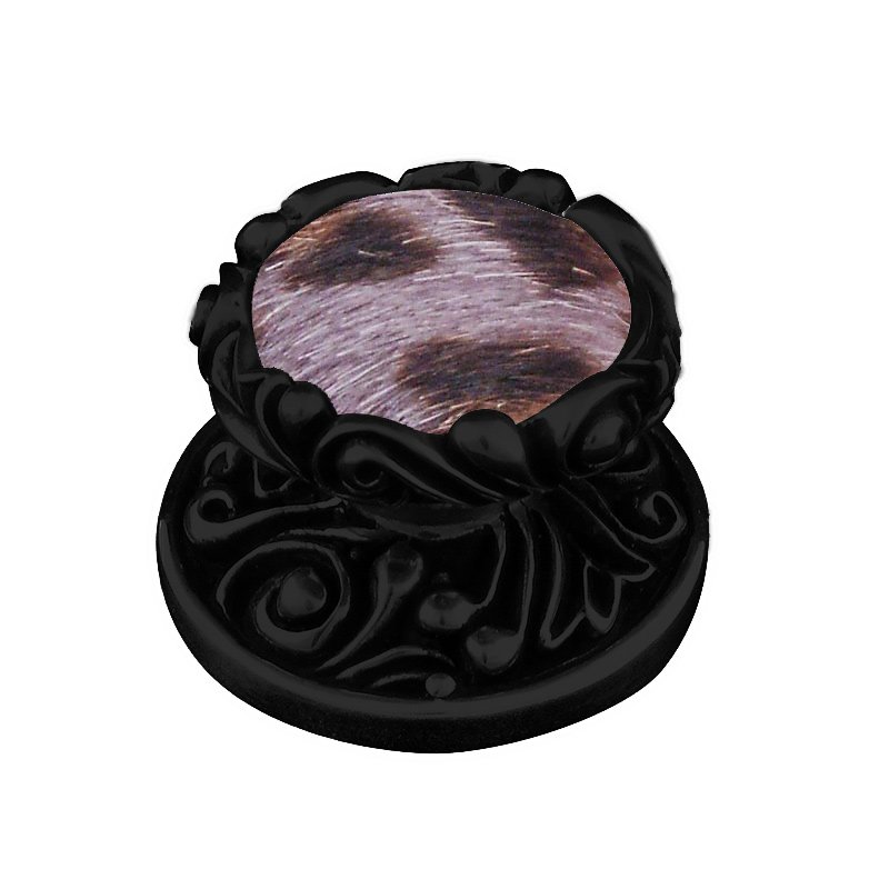 1 1/4" Knob with Insert in Oil Rubbed Bronze with Gray Fur Insert