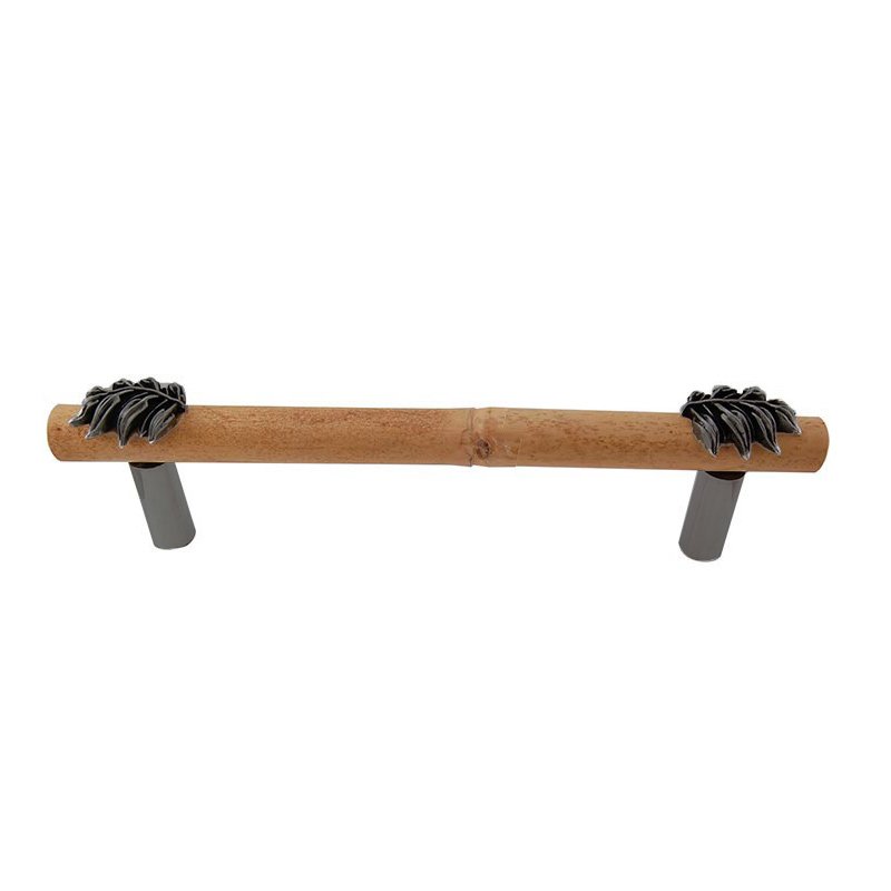 Handle with Bamboo - 9" Centers in Gunmetal