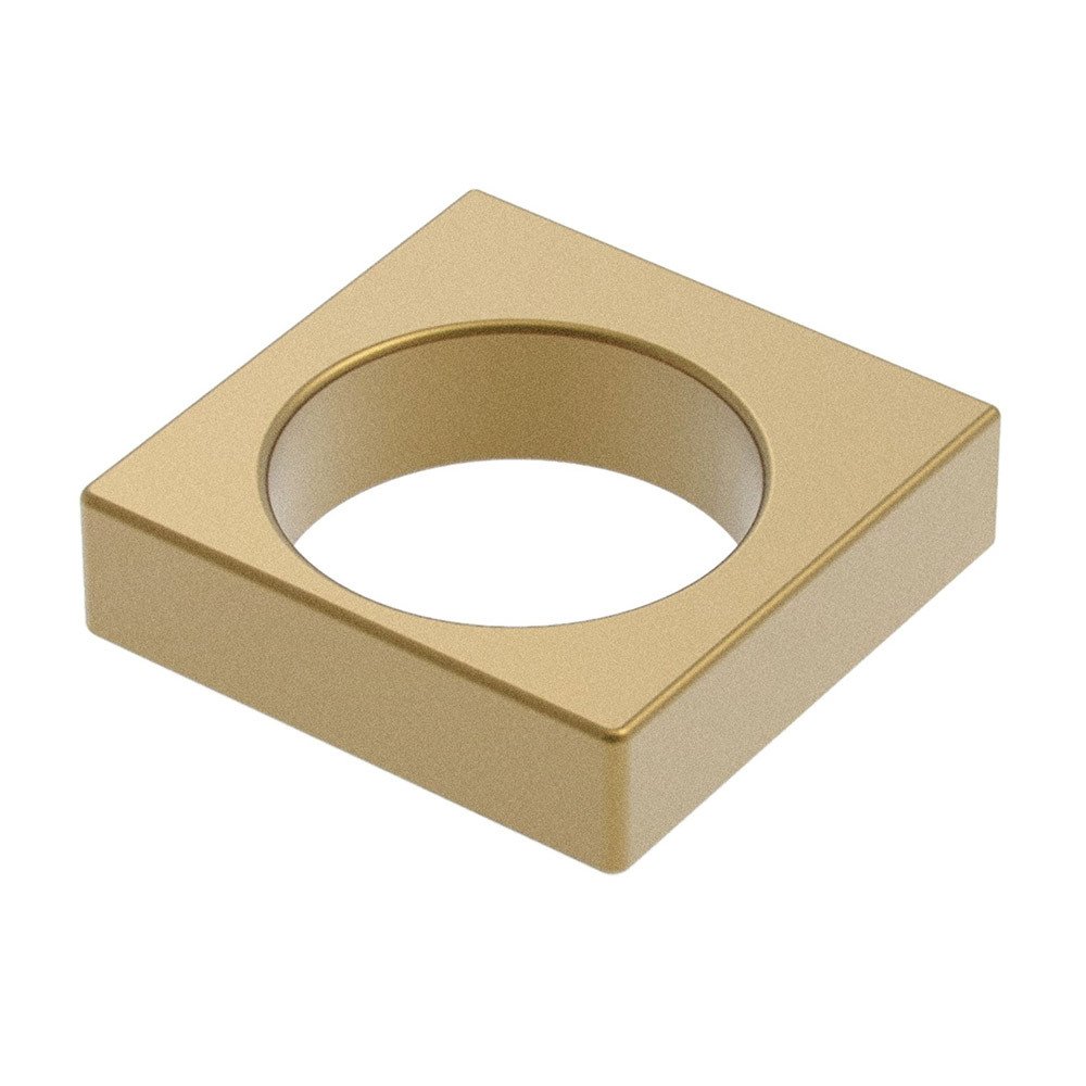 7/8"(22mm) Centers Square Pull with Round Cutout in Champagne Bronze