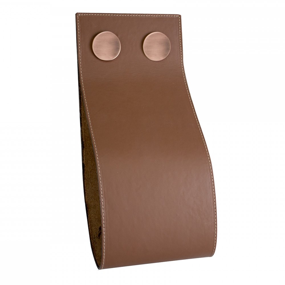 Magazine Holder W 5 3/4" x H 12 5/8" in Brown Leather
