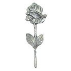 Rose with Stem and Leaves Knob in Black with Steel Wash