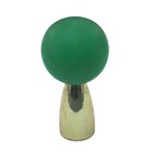 Polyester Sphere Knob in Green Matte with Polished Brass Base