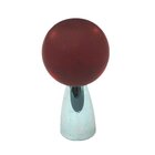 Polyester Sphere Knob in Red Matte with Polished Chrome Base
