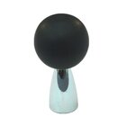 Polyester Sphere Knob in Black Matte with Polished Chrome Base