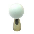 Polyester Sphere Knob in White Matte with Polished Brass Base