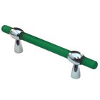 3"- 4" Adjustable Polyester Pull in Green Matte with Polished Chrome Base