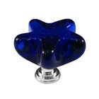 Colored Starfish in Blue Glass with Polished Chrome Base