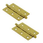 Solid Brass 2 1/2" x 1 11/16" Mortise Cabinet Hinge with Ball Tips (Sold as a Pair) in PVD Brass