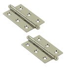 Solid Brass 2 1/2" x 1 11/16" Mortise Cabinet Hinge with Ball Tips (Sold as a Pair) in Polished Nickel