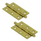Solid Brass 2 1/2" x 1 11/16" Mortise Cabinet Hinge with Ball Tips (Sold as a Pair) in Polished Brass